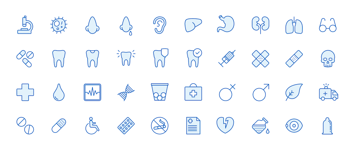Monochrome Icons - 13 Healthcare